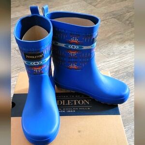 Pendleton PILOT ROCK Mid Boot Outdoor Rain Boots Blue Native American Inspired